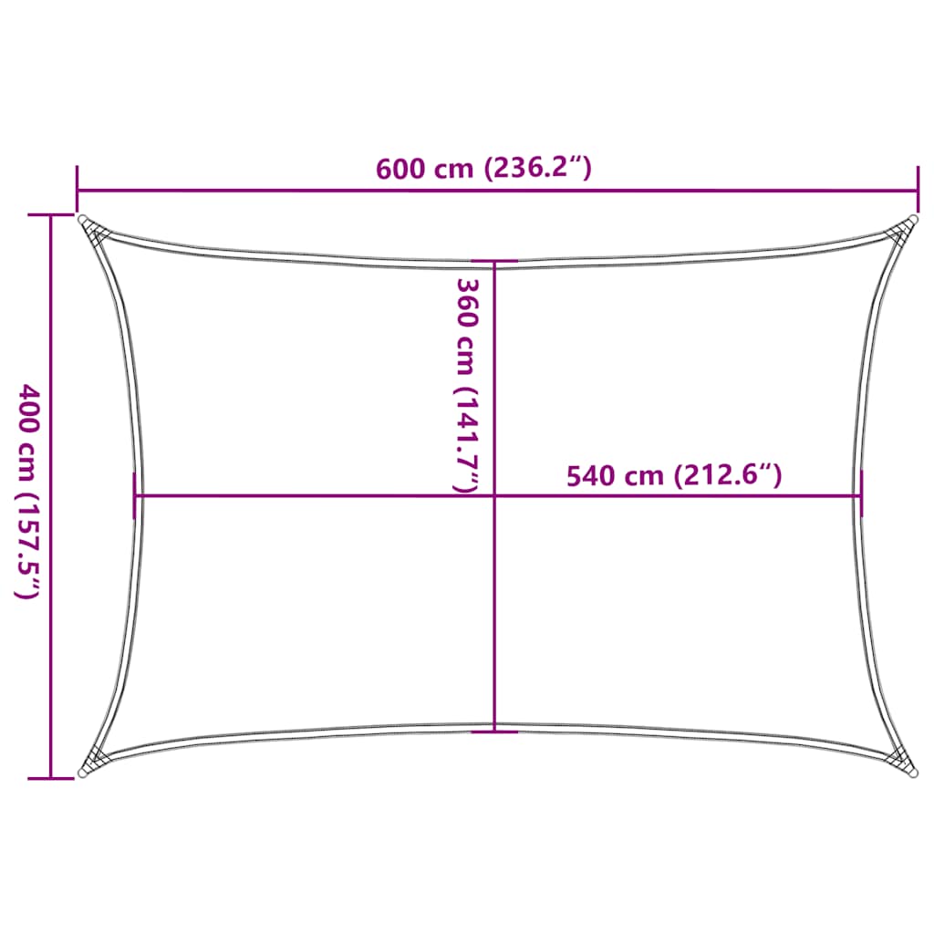 Sonnensegel 160 g/m² Orange 4x6 m HDPE
